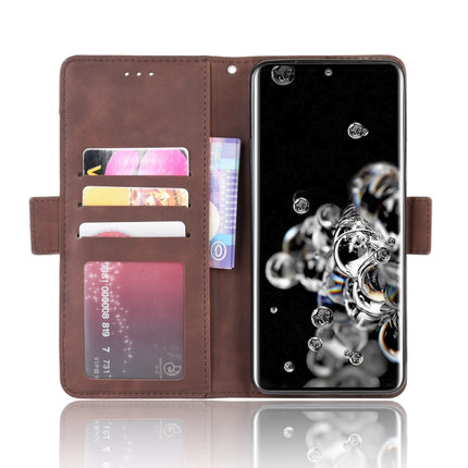 For Galaxy S20 Ultra/S20 Ultra 5G Wallet Style Skin Feel Calf Pattern Leather Case with Separate Card Slot(Brown)-garmade.com
