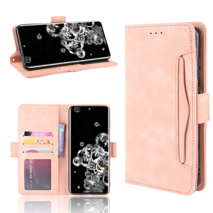 For Galaxy S20 Ultra/S20 Ultra 5G Wallet Style Skin Feel Calf Pattern Leather Case with Separate Card Slot(Pink)-garmade.com
