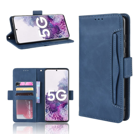For Galaxy S20+/S20+5G Wallet Style Skin Feel Calf Pattern Leather Case with Separate Card Slot(Blue)-garmade.com