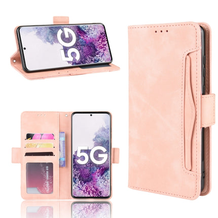 For Galaxy S20+/S20+5G Wallet Style Skin Feel Calf Pattern Leather Case with Separate Card Slot(Pink)-garmade.com