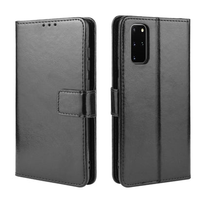 For Galaxy S20+/S20+5G Retro Crazy Horse Texture Horizontal Flip Leather Case with Holder & Card Slots & Photo Frame(Black)-garmade.com