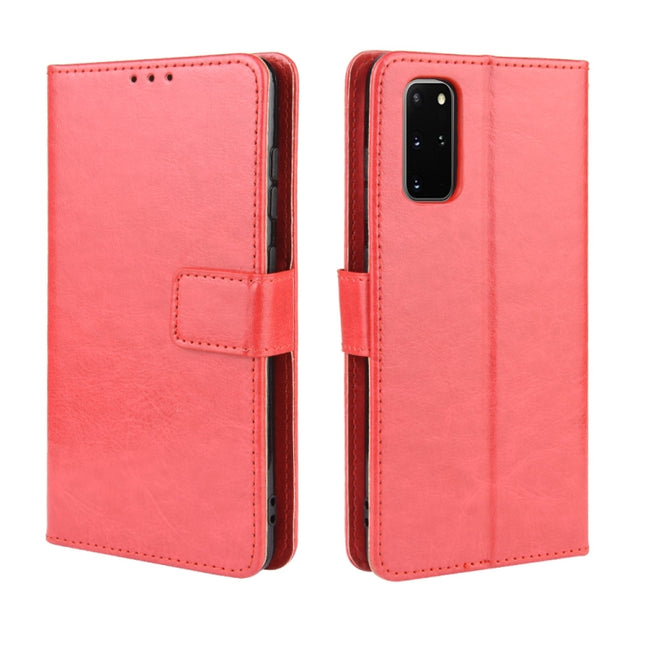 For Galaxy S20+/S20+5G Retro Crazy Horse Texture Horizontal Flip Leather Case with Holder & Card Slots & Photo Frame(Red)-garmade.com