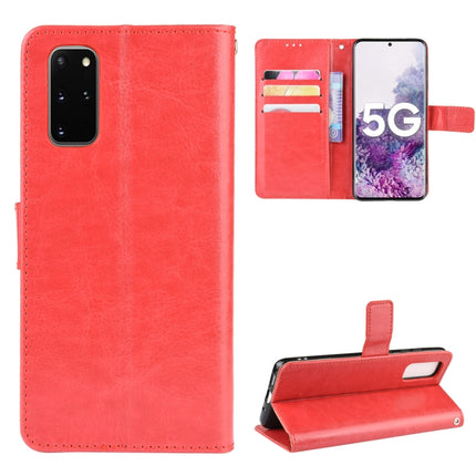 For Galaxy S20+/S20+5G Retro Crazy Horse Texture Horizontal Flip Leather Case with Holder & Card Slots & Photo Frame(Red)-garmade.com