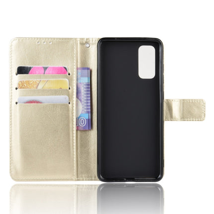 For Galaxy S20+/S20+5G Retro Crazy Horse Texture Horizontal Flip Leather Case with Holder & Card Slots & Photo Frame(Gold)-garmade.com