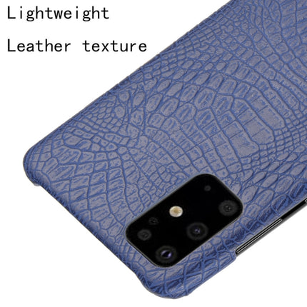 For Galaxy S20/S20 5G Shockproof Crocodile Texture PC + PU Case(Blue)-garmade.com