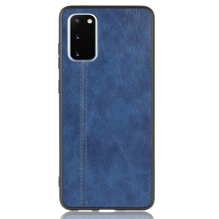 For Galaxy S20/S20 5G Shockproof Sewing Cow Pattern Skin PC + PU + TPU Case(Blue)-garmade.com