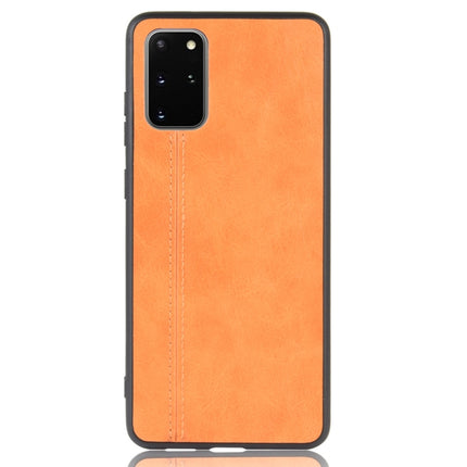 For Galaxy S20+ Shockproof Sewing Cow Pattern Skin PC + PU + TPU Case(Orange)-garmade.com