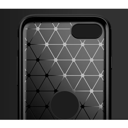 For iPhone SE 2020 Brushed Texture Carbon Fiber TPU Case(Red)-garmade.com