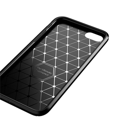 For iPhone SE 2020 Carbon Fiber Texture Shockproof TPU Case(Black)-garmade.com