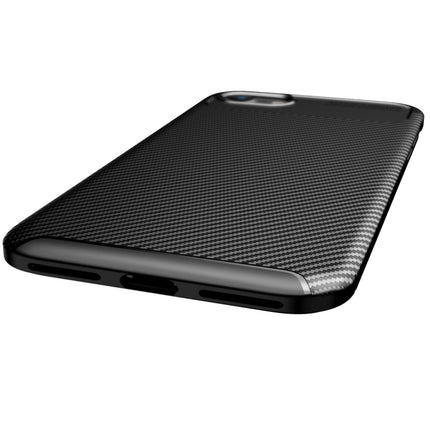 For iPhone SE 2020 Carbon Fiber Texture Shockproof TPU Case(Black)-garmade.com