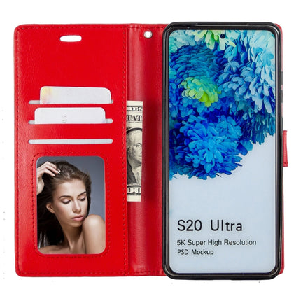 For Galaxy S20 Ultra Crazy Horse Texture Horizontal Flip Leather Case with Holder & Card Slots & Wallet & Photo Frame(Red)-garmade.com