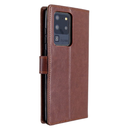 For Galaxy S20 Ultra Crazy Horse Texture Horizontal Flip Leather Case with Holder & Card Slots & Wallet & Photo Frame(Brown)-garmade.com