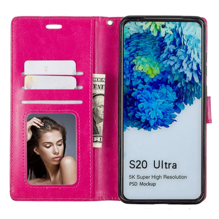 For Galaxy S20 Ultra Crazy Horse Texture Horizontal Flip Leather Case with Holder & Card Slots & Wallet & Photo Frame(Rose)-garmade.com