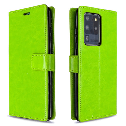 For Galaxy S20 Ultra Crazy Horse Texture Horizontal Flip Leather Case with Holder & Card Slots & Wallet & Photo Frame(Green)-garmade.com