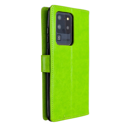 For Galaxy S20 Ultra Crazy Horse Texture Horizontal Flip Leather Case with Holder & Card Slots & Wallet & Photo Frame(Green)-garmade.com