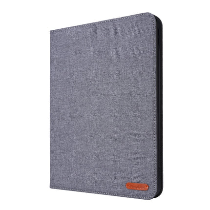For iPad Pro 11(2020) Horizontal Flip TPU + Fabric PU Leather Protective Tablet Case with Name Card Clip(Gray)-garmade.com