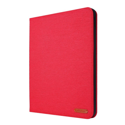 For iPad Pro 11(2020) Horizontal Flip TPU + Fabric PU Leather Protective Tablet Case with Name Card Clip(Red)-garmade.com