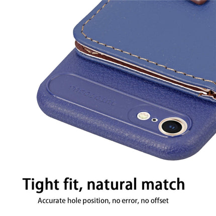 For iPhone SE 2020 Leaf Buckle Litchi Texture Card Holder PU + TPU Case with Card Slot & Wallet & Holder & Photo Frame(Green)-garmade.com