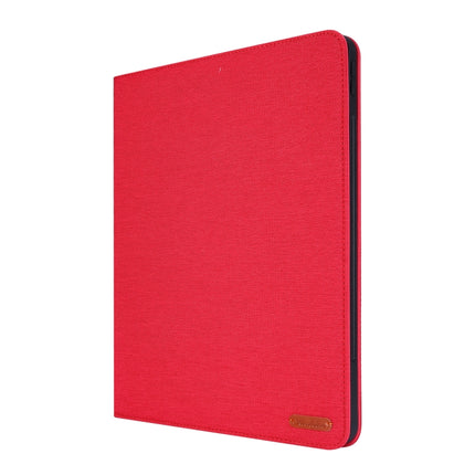 For iPad Pro 12.9(2020) Horizontal Flip TPU + Fabric PU Leather Protective Case with Name Card Clip(Red)-garmade.com