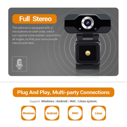 HD 1080P Webcam Built-in Microphone Smart Web Camera USB Streaming Beauty Live Camera for Computer Android TV-garmade.com