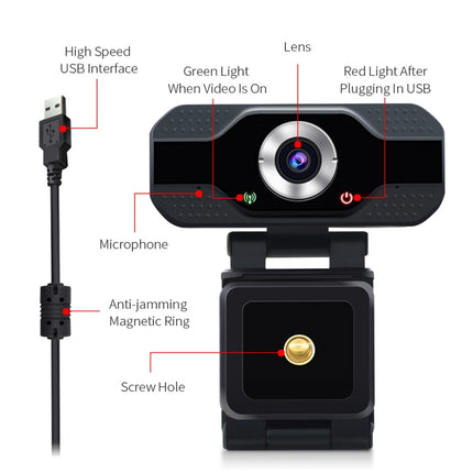 HD 1080P Webcam Built-in Microphone Smart Web Camera USB Streaming Beauty Live Camera for Computer Android TV-garmade.com