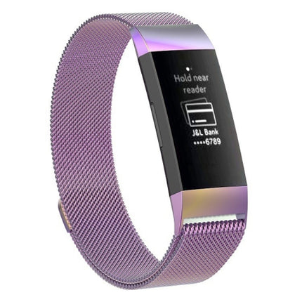 Stainless Steel Magnet Wrist Strap for FITBIT Charge 4， Large Size: 210x18mm(Colorful Light)-garmade.com