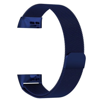 Stainless Steel Magnet Wrist Strap for FITBIT Charge 4， Large Size: 210x18mm(Blue)-garmade.com