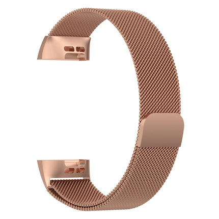 Stainless Steel Magnet Wrist Strap for FITBIT Charge 4， Large Size: 210x18mm(Rose Gold)-garmade.com