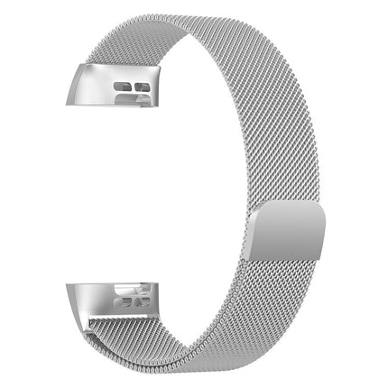Stainless Steel Magnet Wrist Strap for FITBIT Charge 4， Large Size: 210x18mm(Silver)-garmade.com