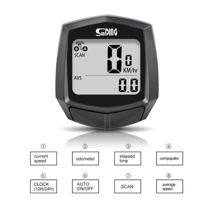 SUNDING SD-581A Bike Wired Computer Speedometer Odometer Cycling Bicycle Waterproof Measurable Temperature Stopwatch-garmade.com