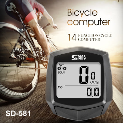 SUNDING SD-581A Bike Wired Computer Speedometer Odometer Cycling Bicycle Waterproof Measurable Temperature Stopwatch-garmade.com