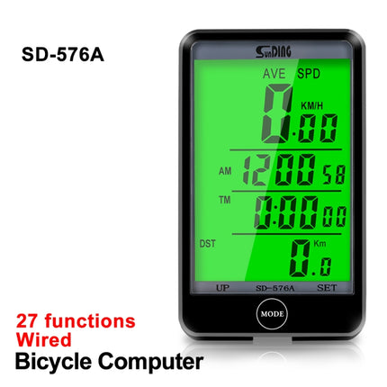 SUNDING SD-576A Waterproof Bike Cycling Odometer Stopwatch LED Digital Rate Speedometer Watch-garmade.com