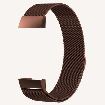 Stainless Steel Magnet Wrist Strap for FITBIT Charge 4，Small Size: 190x18mm(Coffee)-garmade.com