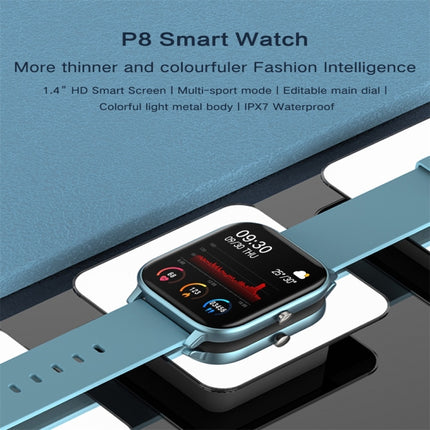 P8 1.4 inch Color Screen Smart Watch IPX7 Waterproof,Support Call Reminder /Heart Rate Monitoring/Sleep Monitoring/Blood Pressure Monitoring/Blood Oxygen Monitoring(Black)-garmade.com