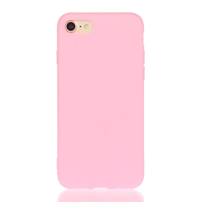For iPhone SE 2020 Solid Color Frosted TPU Phone Case(Magenta)-garmade.com