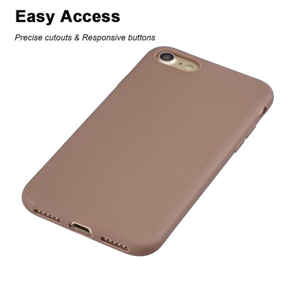 For iPhone SE 2020 Solid Color Frosted TPU Phone Case(Khaki)-garmade.com