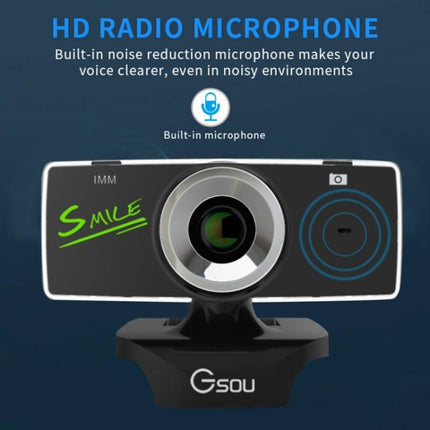 Gsou B18S HD Webcam Built-in Microphone Smart Web Camera USB Streaming Live Camera With Noise Cancellation-garmade.com