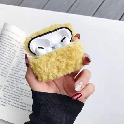 For Apple AirPods Pro Plush Bluetooth Headphone Protective Case(Yellow)-garmade.com
