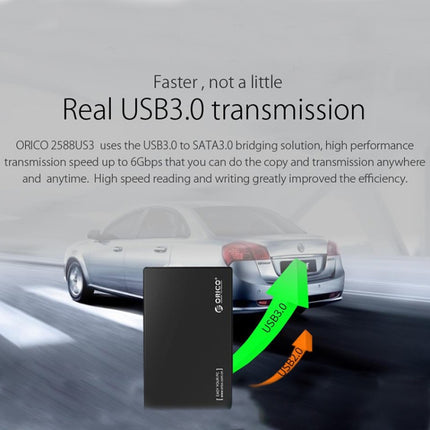 ORICO 2588US3-V1 2.5 inch USB3.0 Hard Drive Enclosure(Black)-garmade.com