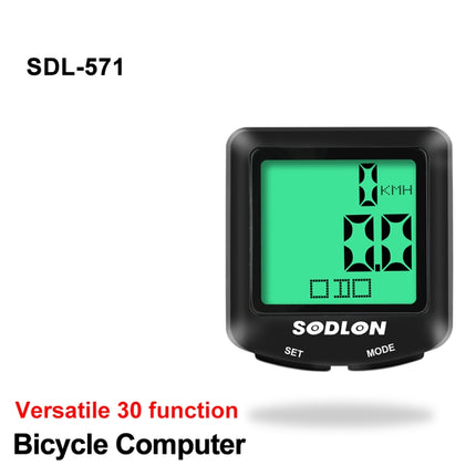 SUNDING SDL-571 LCD Digital Display Bicycle Computer Wired Waterproof Cycle Odometer Bike Speedometer Stopwatch Riding Accessories Tools-garmade.com