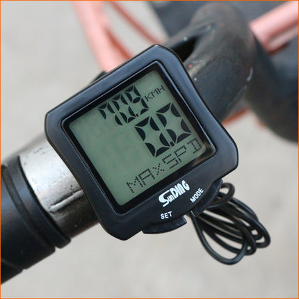 SUNDING SD-570 Bicycle Speedometer Cycling Computer LCD Digital Display Waterproof Odometer Speedometer Stopwatch-garmade.com