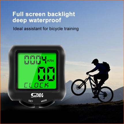 SUNDING SD-570 Bicycle Speedometer Cycling Computer LCD Digital Display Waterproof Odometer Speedometer Stopwatch-garmade.com