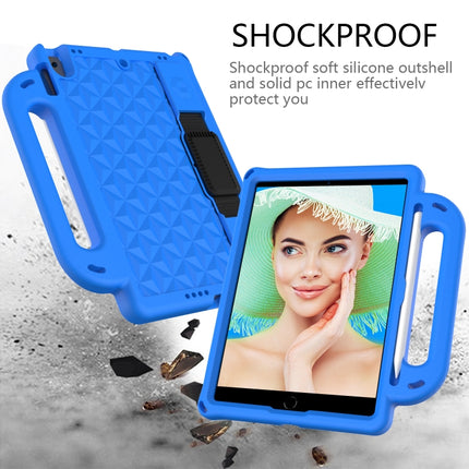 Diamond Texture Design EVA Children Shockproof Protective Case with Strap For iPad 10.2 2021 / 2020 / 2019 / Pro 10.5(Blue+Black)-garmade.com