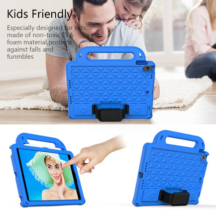 Diamond Texture Design EVA Children Shockproof Protective Case with Strap For iPad 10.2 2021 / 2020 / 2019 / Pro 10.5(Blue+Black)-garmade.com