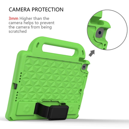 Diamond Texture Design EVA Children Shockproof Protective Case with Strap For iPad 10.2 2021 / 2020 / 2019 / Pro 10.5(Green+Black)-garmade.com