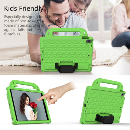 Diamond Texture Design EVA Children Shockproof Protective Case with Strap For iPad 10.2 2021 / 2020 / 2019 / Pro 10.5(Green+Black)-garmade.com