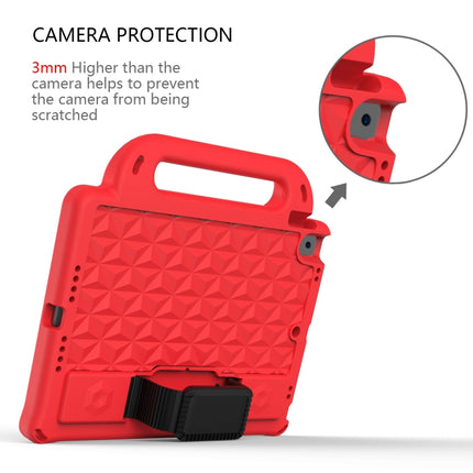 Diamond Texture Design EVA Children Shockproof Protective Case with Strap For iPad 10.2 2021 / 2020 / 2019 / Pro 10.5(Red+Black)-garmade.com