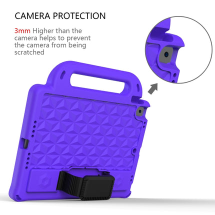 Diamond Texture Design EVA Children Shockproof Protective Case with Strap For iPad 10.2 2021 / 2020 / 2019 / Pro 10.5(Purple+Black)-garmade.com