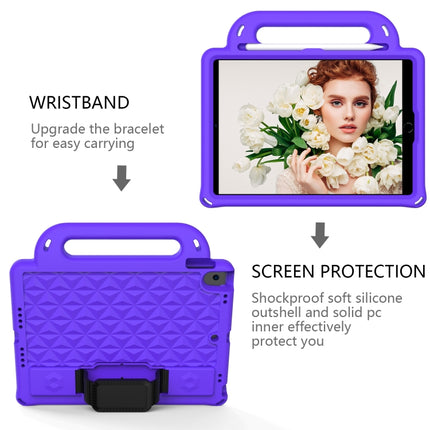 Diamond Texture Design EVA Children Shockproof Protective Case with Strap For iPad 10.2 2021 / 2020 / 2019 / Pro 10.5(Purple+Black)-garmade.com