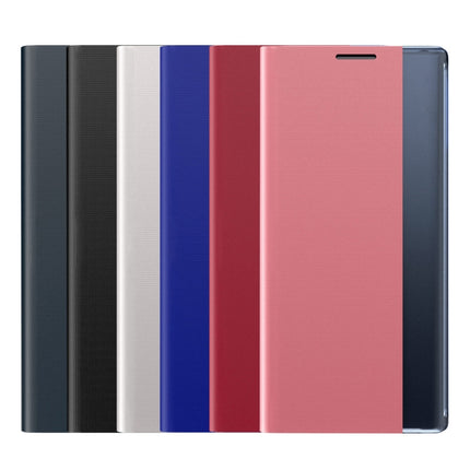 For Galaxy Note 10 Side Display Magnetic Horizontal Flip Plain Texture Cloth + PC Case with Holder & Sleep / Wake-up Function(Black)-garmade.com